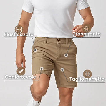 Shorts in cotone elasticizzato MorphoFit™