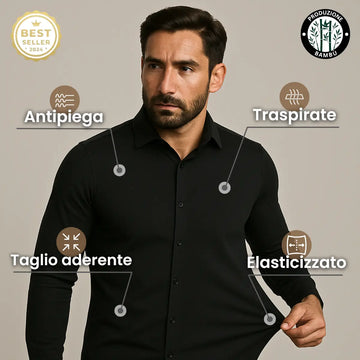 Camicia Antipiega a Taglio Aderente
