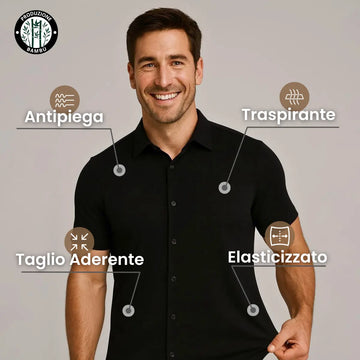 Camicia Aderente a Maniche Corte